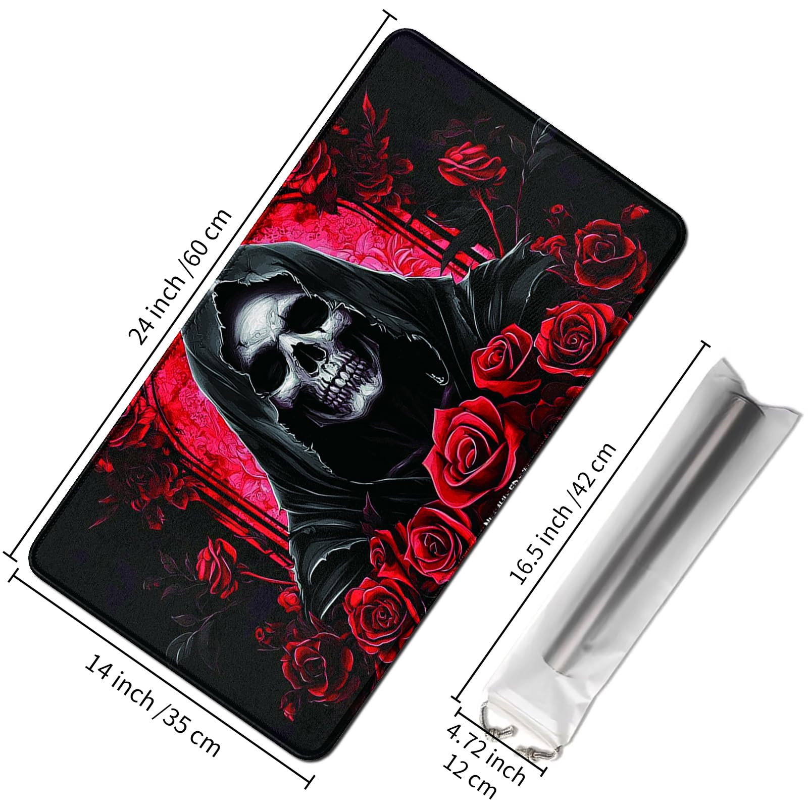 Amazon.com: MTG Playmat 24x14 Inch,Horror Reaper Holding Red Rose